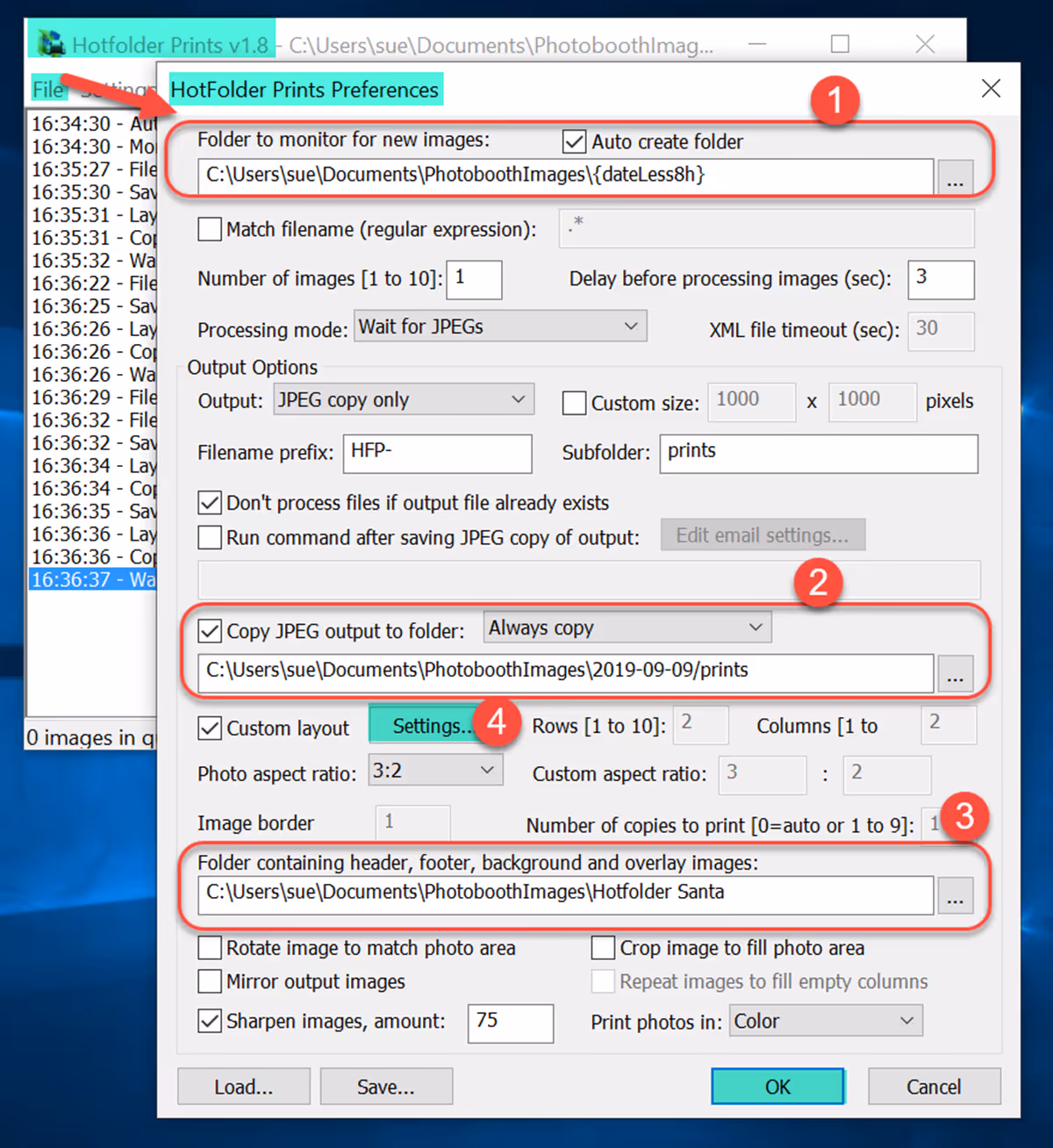 Hotfolder Preferences screen (v1.8.1)