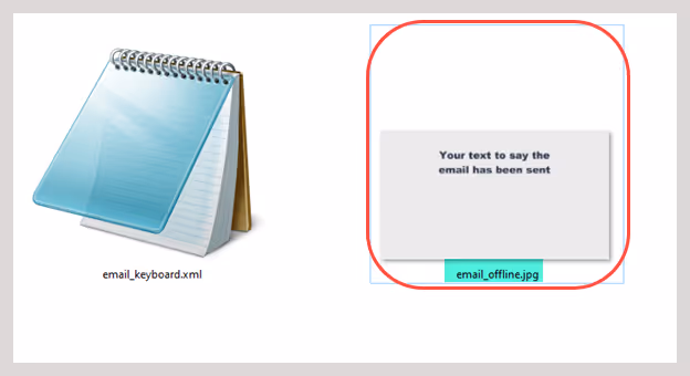 Kiosk's folder containing screen images containing email_offline.jpg