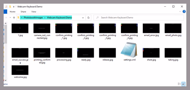 PhotoboothImages folder created by the setup wizard