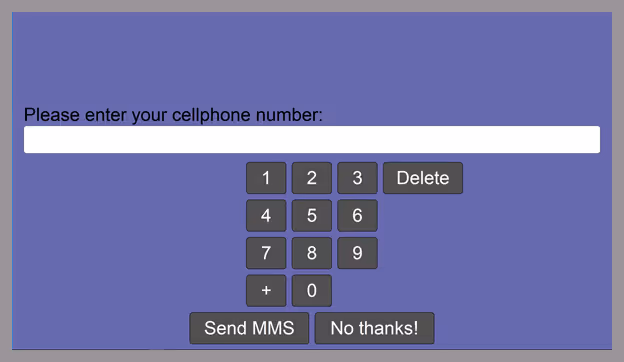 Text keyboard with Very Peri background
