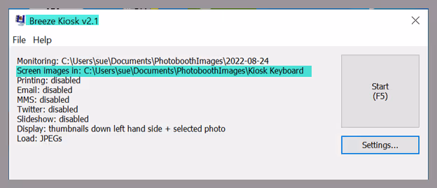 This copy of Kiosk has a screens folder