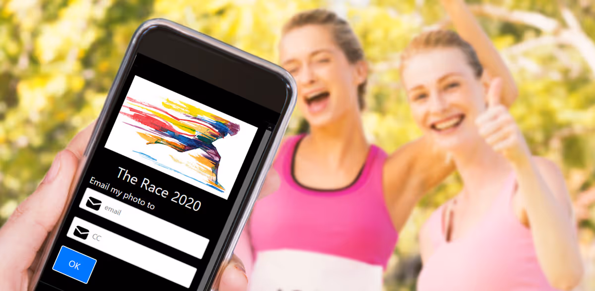 Branded QR code generator offering sharing by both text ad email (Breeze contactless booth)