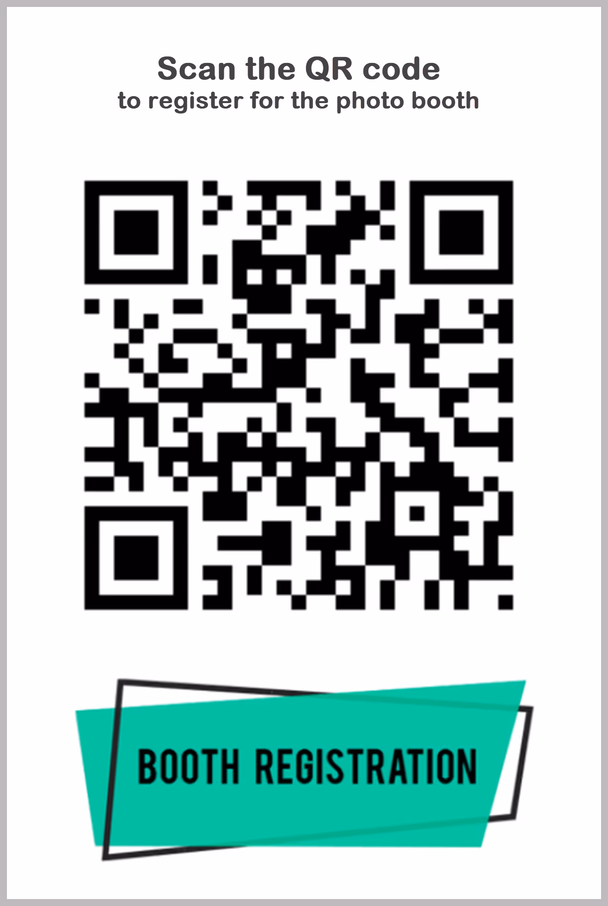 Printed instruction to scan the QR code