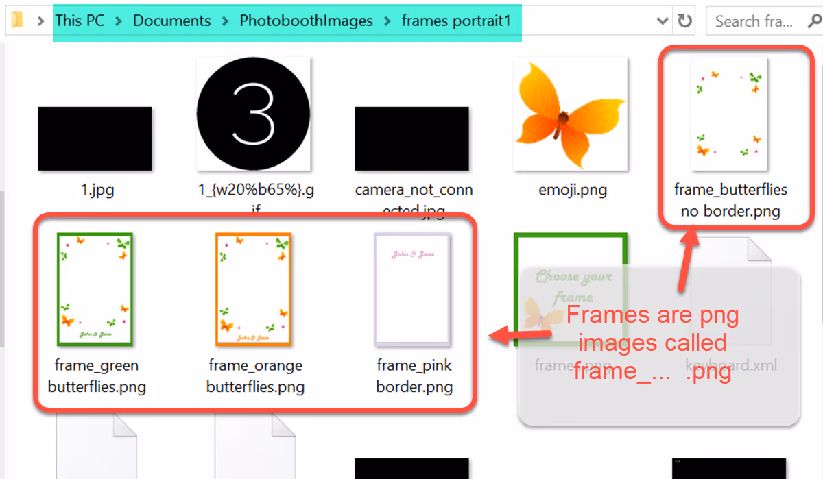 PhotoboothImages folder frame names