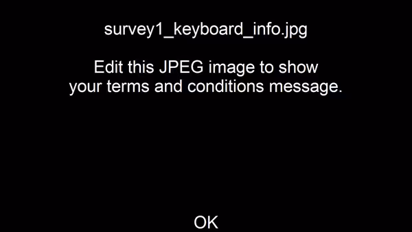 Default Info screen for first page of a survey (Breeze DSLR Remote Pro 3.19.1)