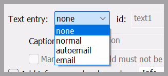 Survey Generator text field dropdown