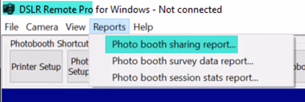 Photo booth sharing report (DSLR Remote Pro 3.16.1)