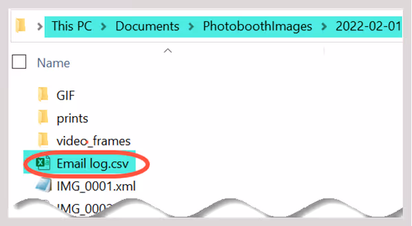 Email address log (Breeze DSLR Remote Pro)
