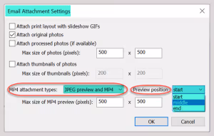 Choosing which preview image from each MP4 to place in the body of the email (DSLR Remote Pro 3.16.1)