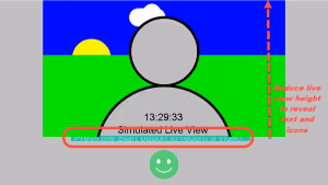 Live view partly covering video booth captions