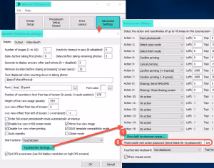 Opening touchscreen settings in Breeze Webcam Photobooth