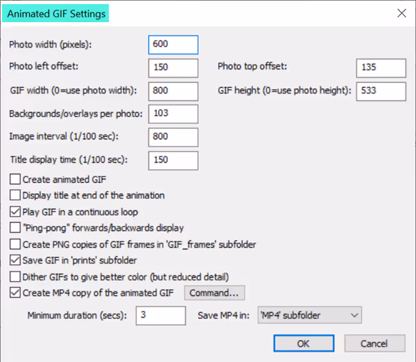 Animated GIF settings for the world tour GIF