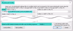 Using profiles to switch to a digital booth when the print allowance runs out