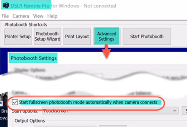 Start Fullscreen photobooth mode automatically (DSLR Remote Pro 3.15.2)