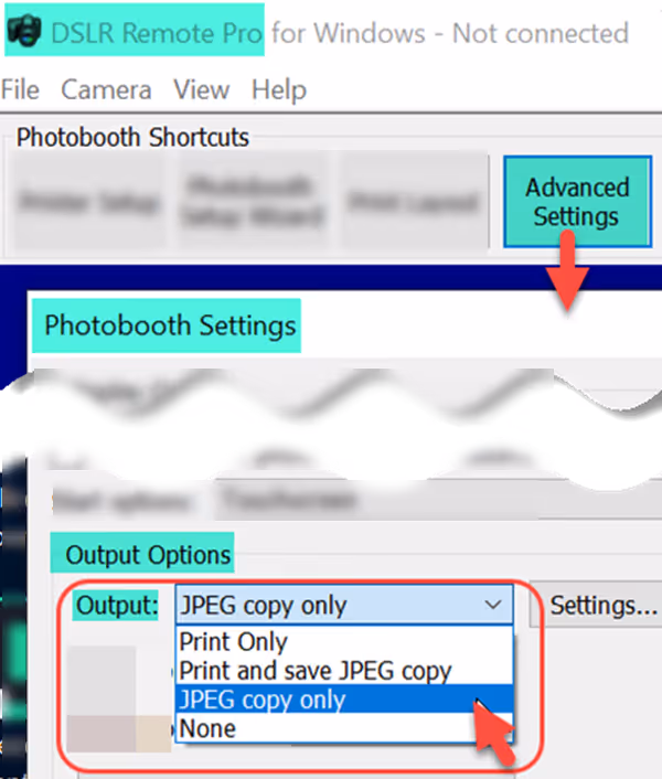 For digital booths with no printing switch to JPEG copy only (Breeze DSLR Remote Pro 3.15.2)