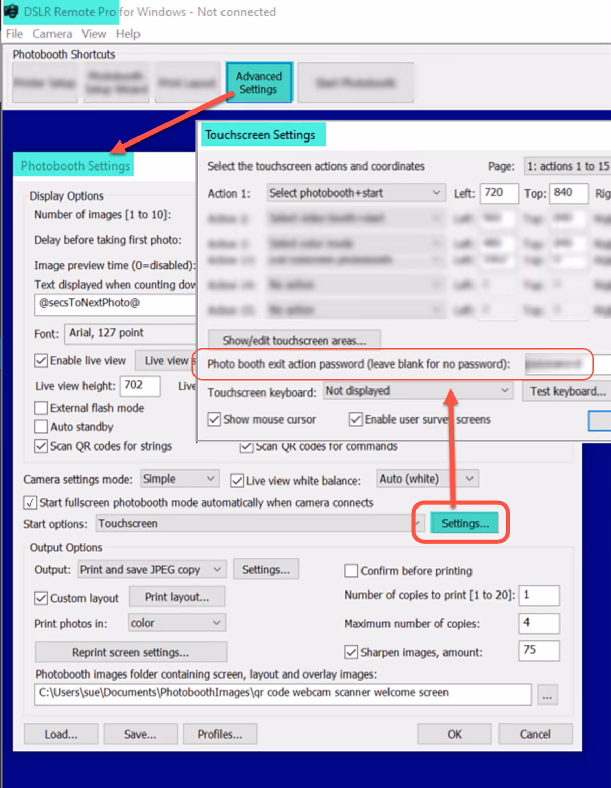 Password protecting the hidden exit
