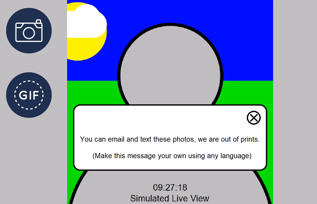 DSLR Remote Pro lets guests know when the print quota runs out