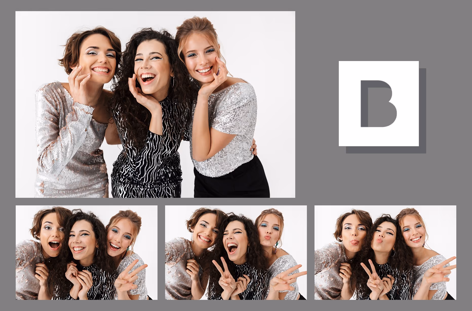 Photo booth print on a 1 + 3 template (Breeze DSLR Remote Pro)