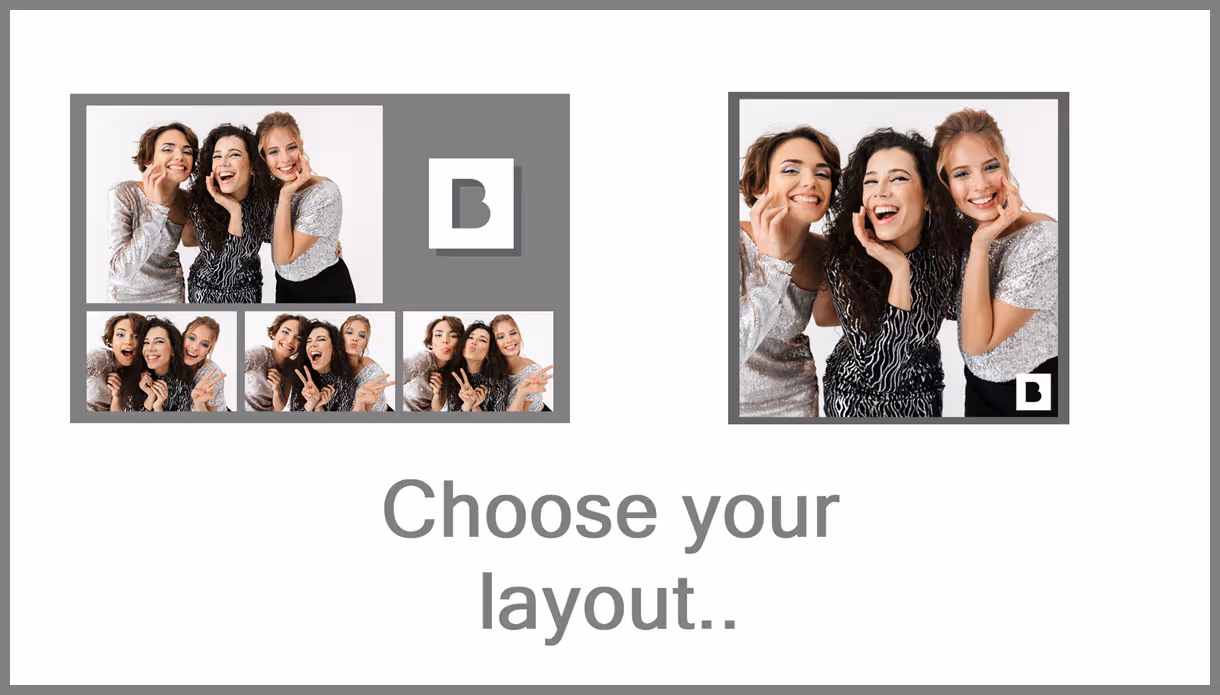 Ready screen offering guests a choice of print layout (Breeze DSLR Remote Pro 3.15.3)