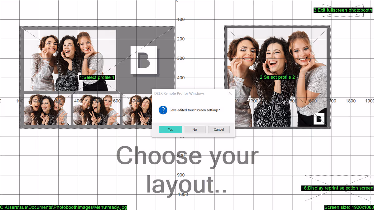 Saving the new touchscreen actions for the menu screen. DSLR Remote Pro 3.15.3