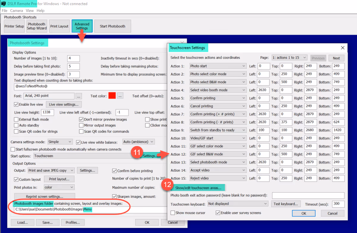 Touchscreen Settings Screen DSLR Remote Pro 3.15.3