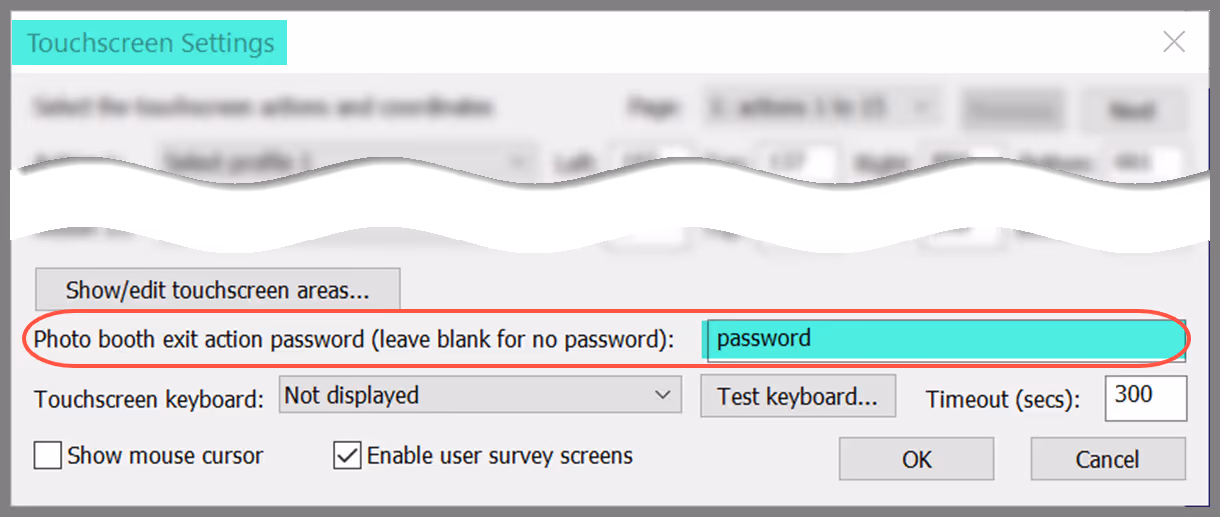 Adding a password to the hidden option to exit the photo booth. (DSLR Remote Pro 3.15.3)