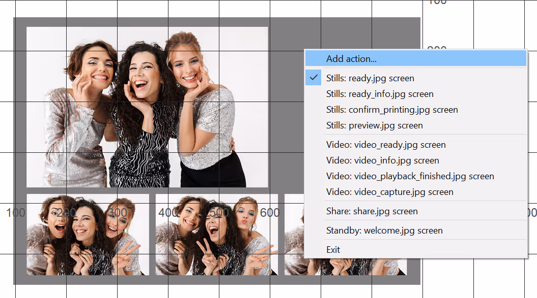Right click to add a new touchscreen action to the screen DSLR Remote Pro 3.15.3