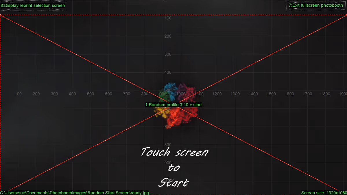 Fill the screen with the Random profile 3-10 + start action