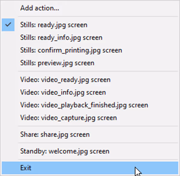 Right click to exit the screen