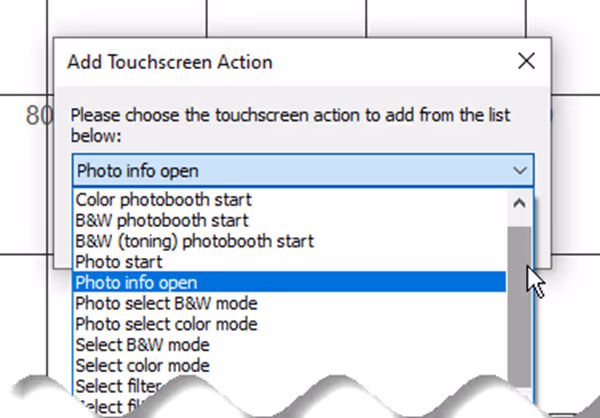Adding the action Photo info open to link to the Information screen (DSLR Remote Pro 3.14.3)