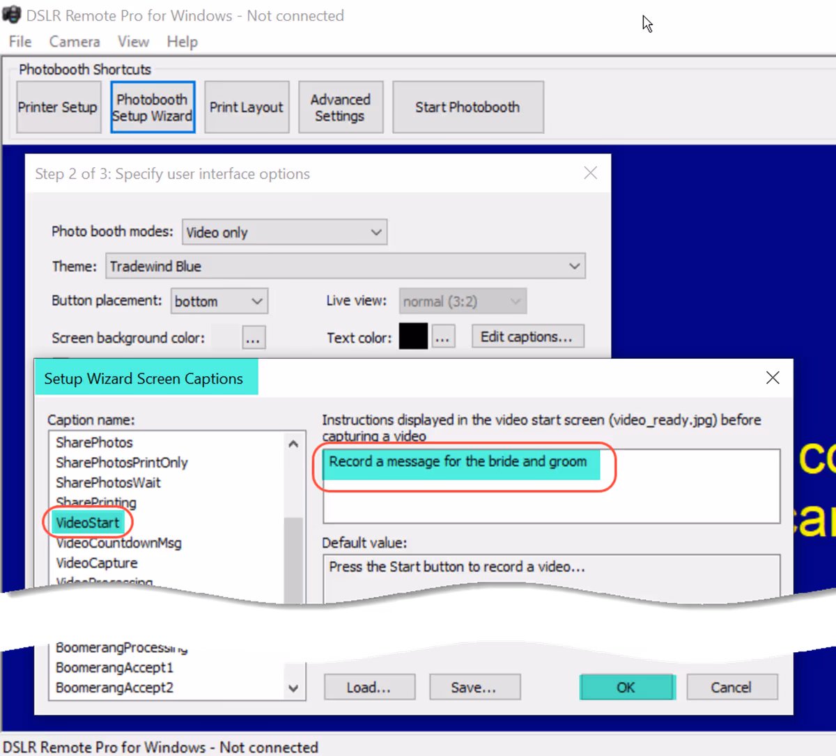 New custom caption for VideoStart (Breeze DSLR Remote Pro 3.14.3)