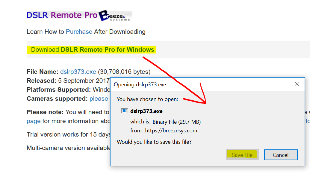 Screen shot downloading DSLR Remote Pro 3.7.3