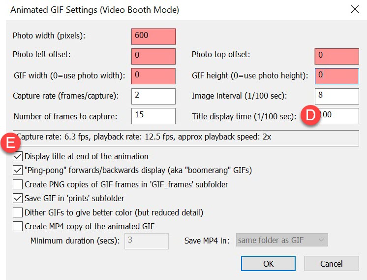 Adjusting the title for a boomerang (burst) animated GIF DSLR Remote Pro 3.8