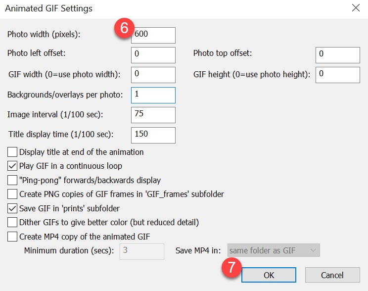 Shows Animated GIF settings screen DSLR Remote Pro 3.8
