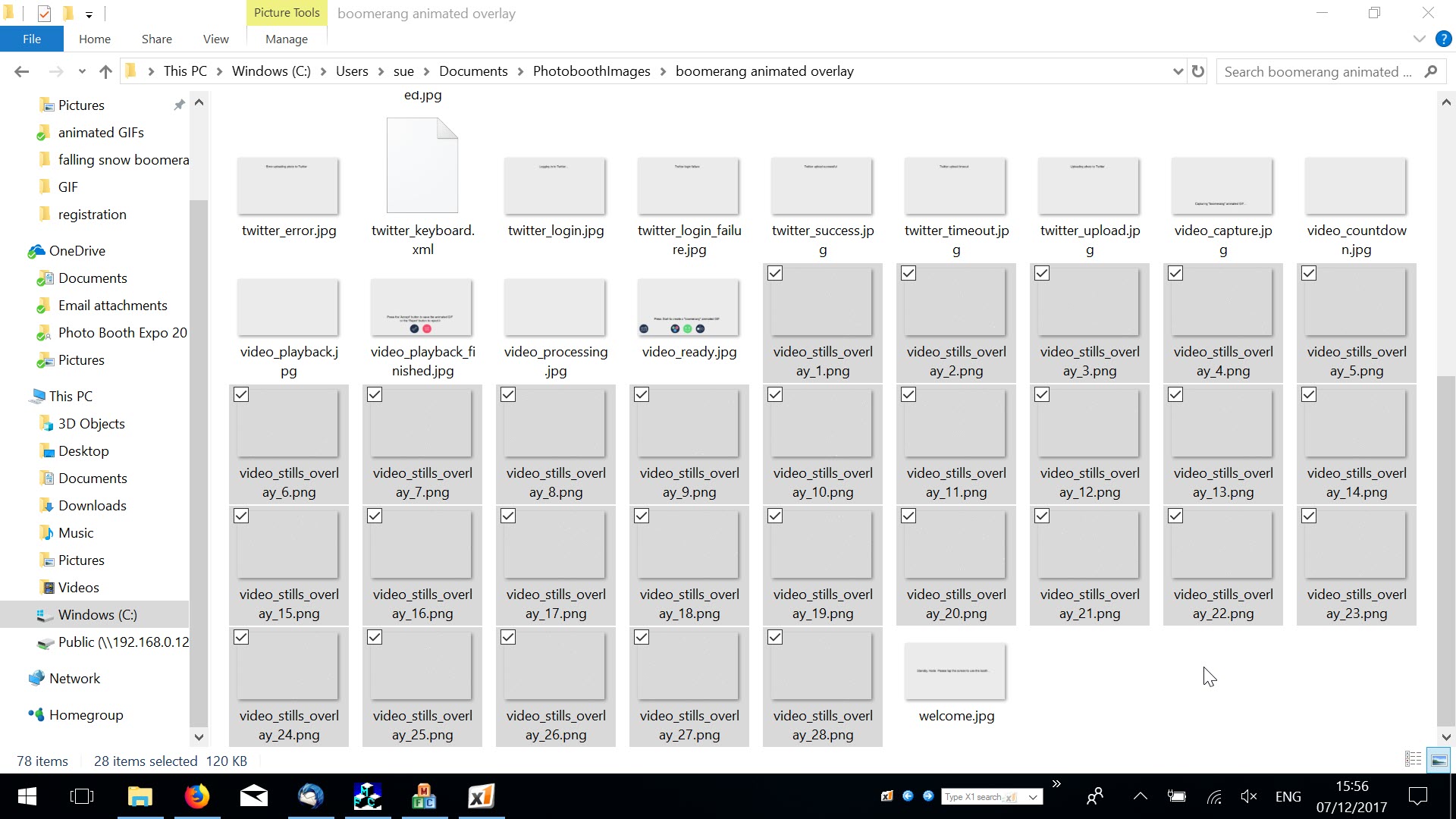 Shows folder containing DSLR Remote Pro 3.8 boomerang GIF overlay images