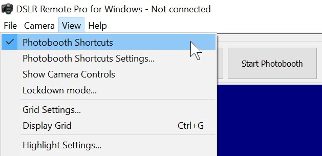 Shows how to hide or reveal Photobooth Shortcut buttons DSLR Remote Pro 3.8.1