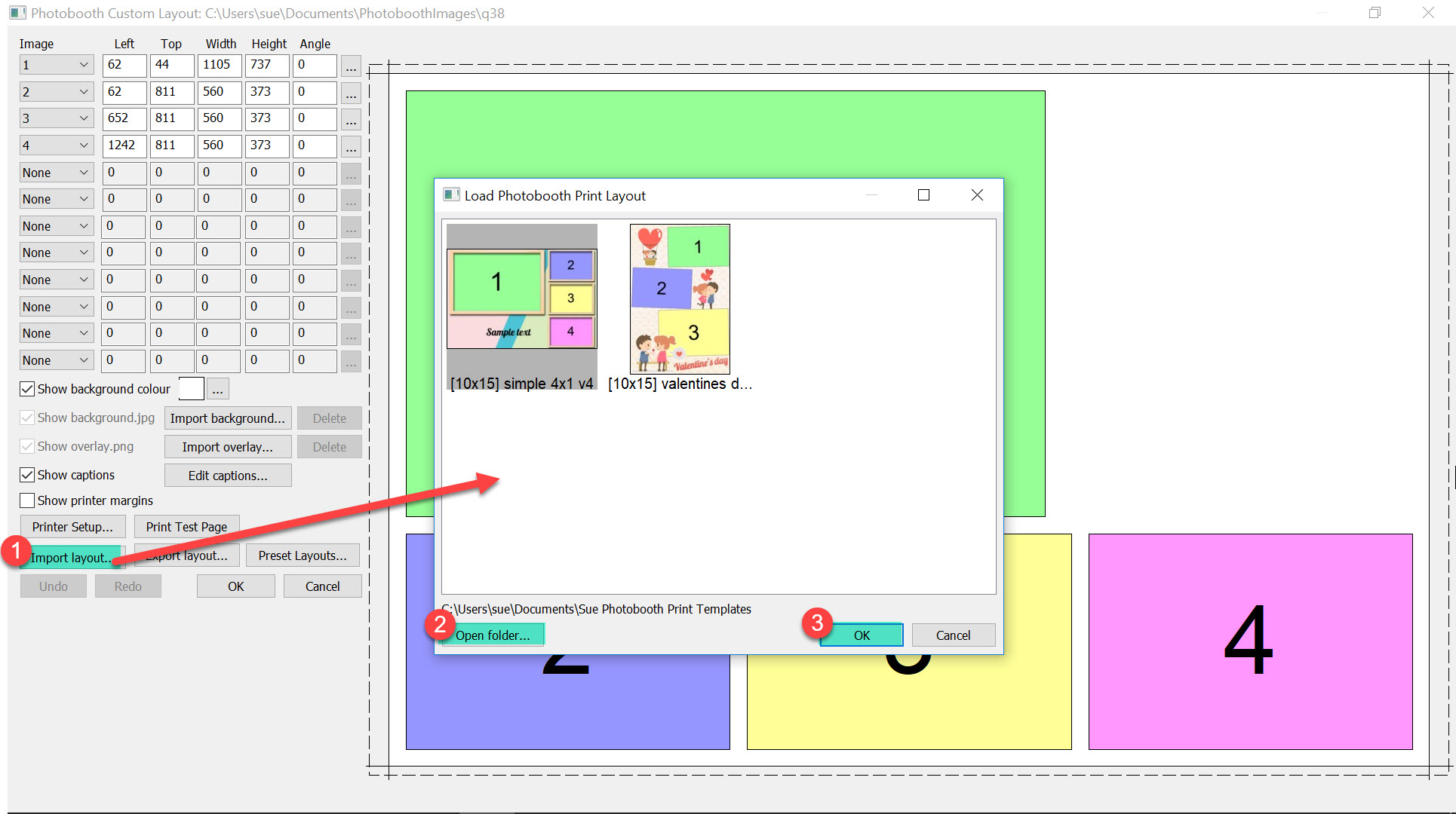 Importing a layout into the Print Layout Editor DSLR Remote Pro 391