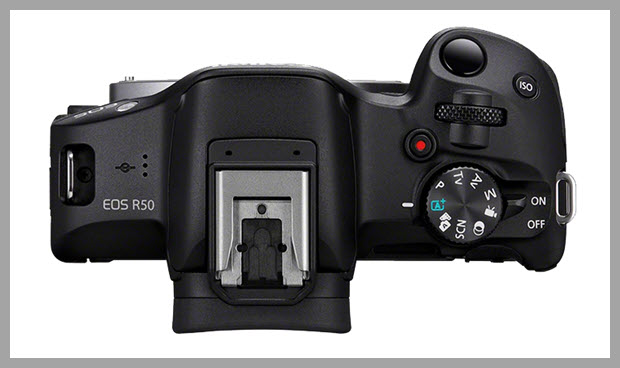 Canon EOS R50 camera showing hot show with no center contacts